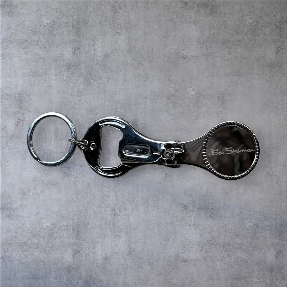 Ben Sherman Multi-function Silver Keychain Bottle Opener Nail Clippers